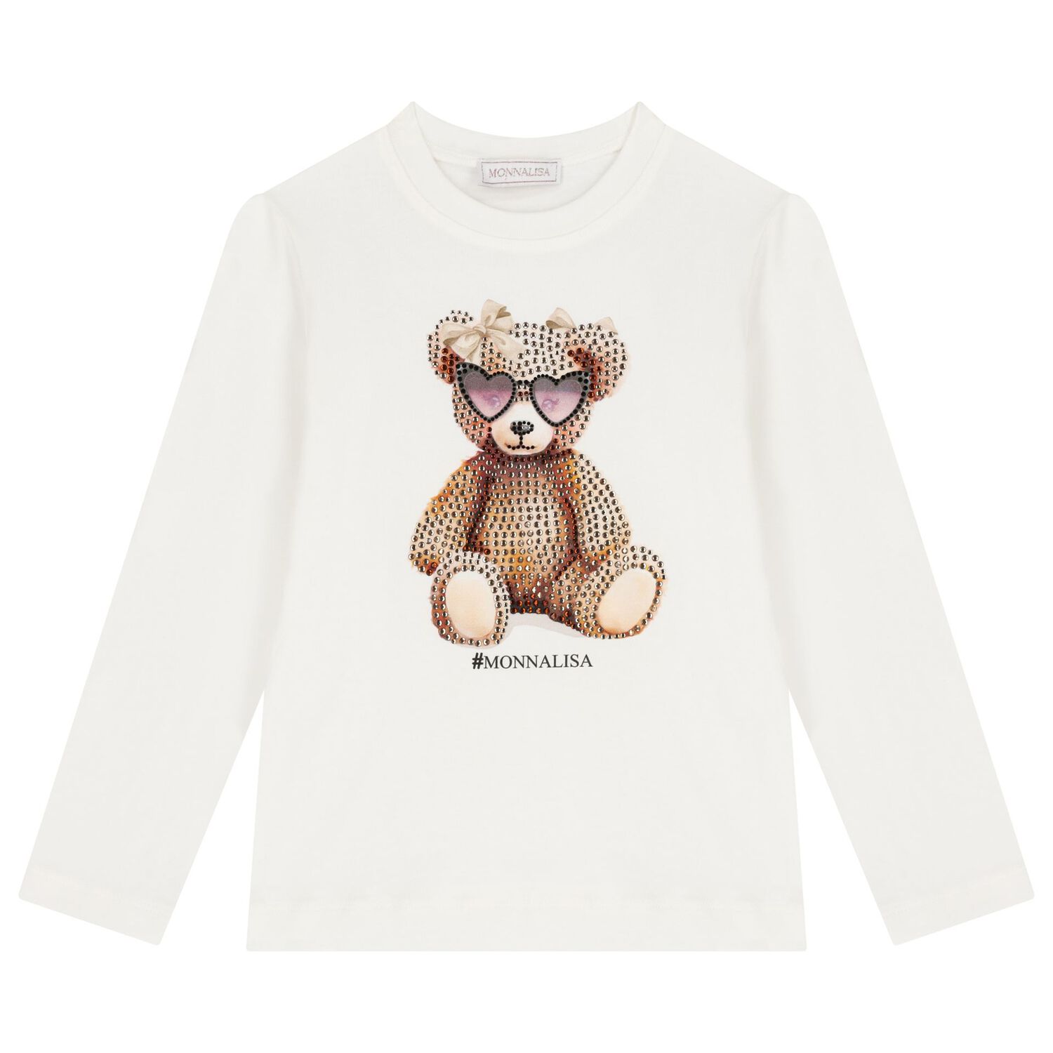 Girls Ivory & Black Teddy Bear Leggings Set, 1, hi-res