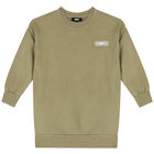 Girls Green Logo Sweatshirt Dress, 2, hi-res