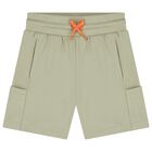 Boys White & Green Surfboard Shorts Set, 1, hi-res