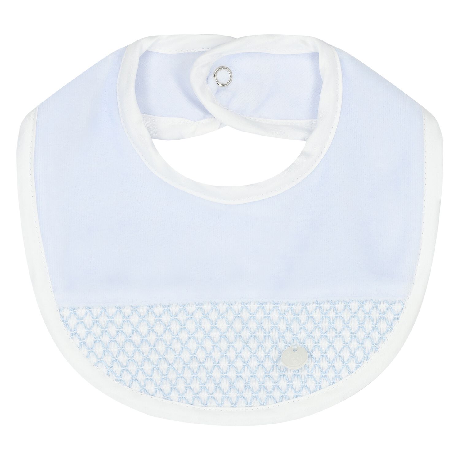 Baby Boys Blue Smocked Bib, 1, hi-res