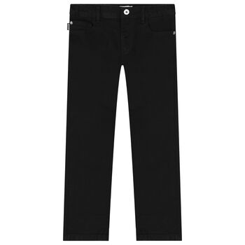 Boys Black Logo Jeans