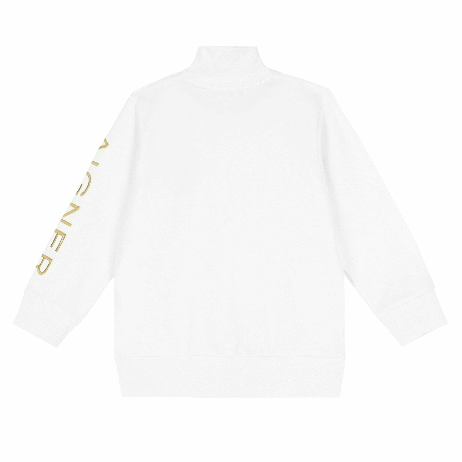 Boys White Logo Zip Up Top, 1, hi-res