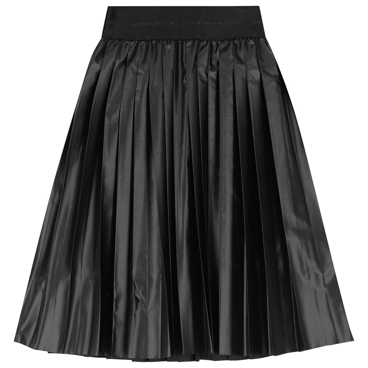 Girls Black Logo Pleated Skirt, 1, hi-res image number null