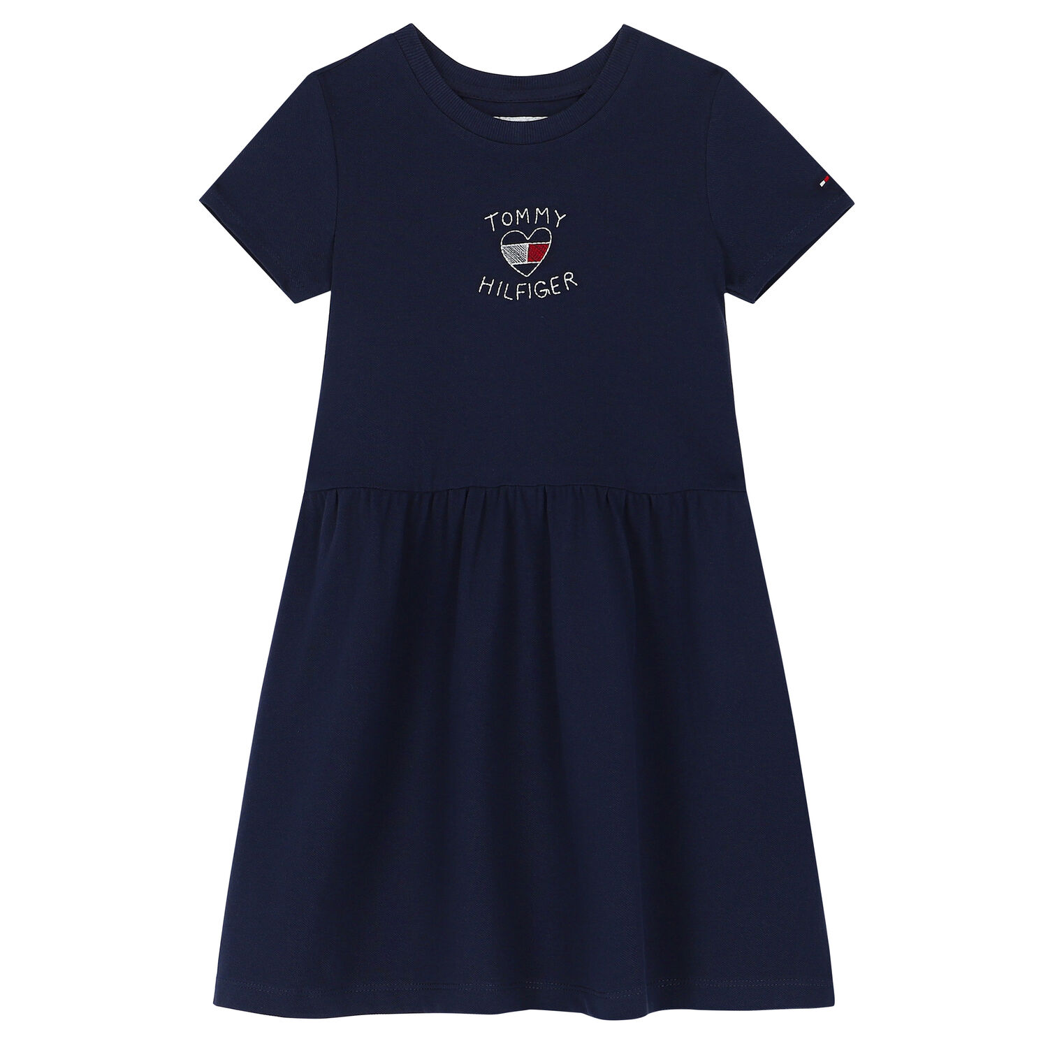 Girls Navy Logo Dress, 1, hi-res