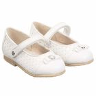 Younger Girls White Ballerina Shoes, 1, hi-res