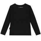 Boys Black Logo Long Sleeve Top, 1, hi-res