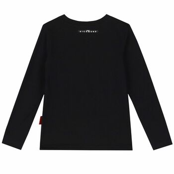 Boys Black Logo Long Sleeve Top