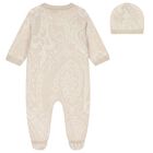 Beige Logo Paisley Knitted Babygrow Gift Set, 1, hi-res