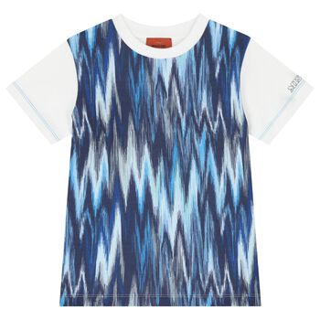 Boys White & Blue T-Shirt
