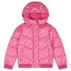 Girls Pink Logo Padded Puffer Jacket, 1, hi-res