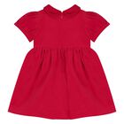 Younger Girls Red Velvet Dress, 1, hi-res