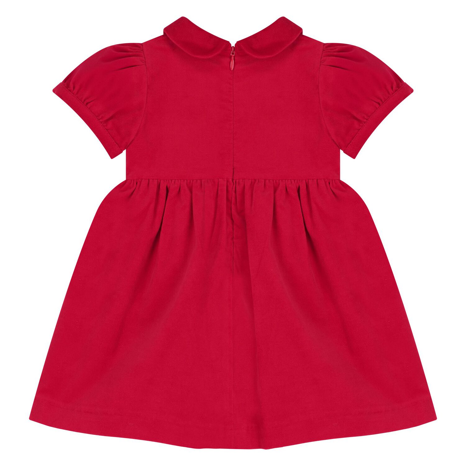 Younger Girls Red Velvet Dress, 1, hi-res