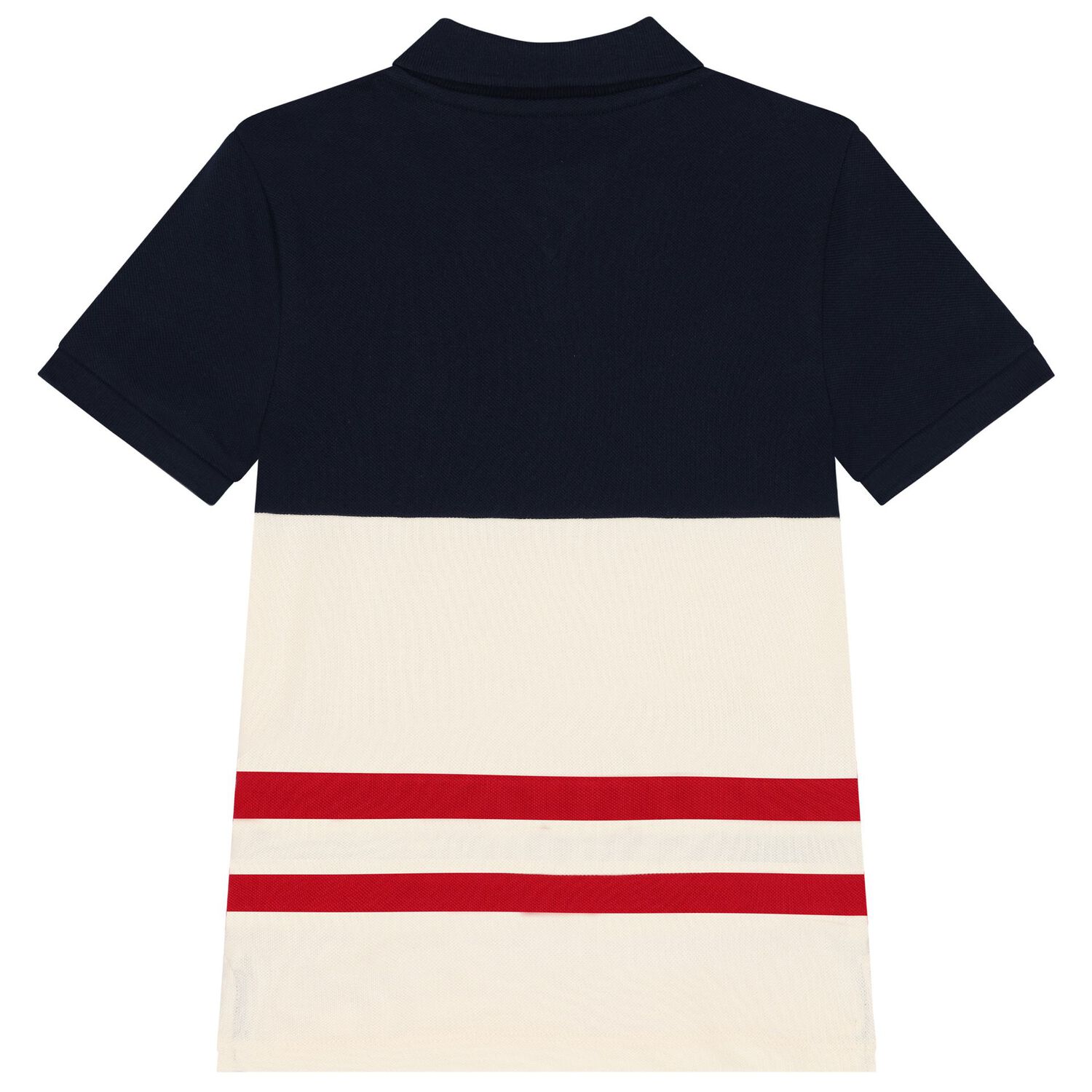 Boys Navy Blue, Beige & Red Polo Shirt, 1, hi-res image number null
