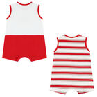 Baby Boys White & Red Rompers (2 Pack), 1, hi-res