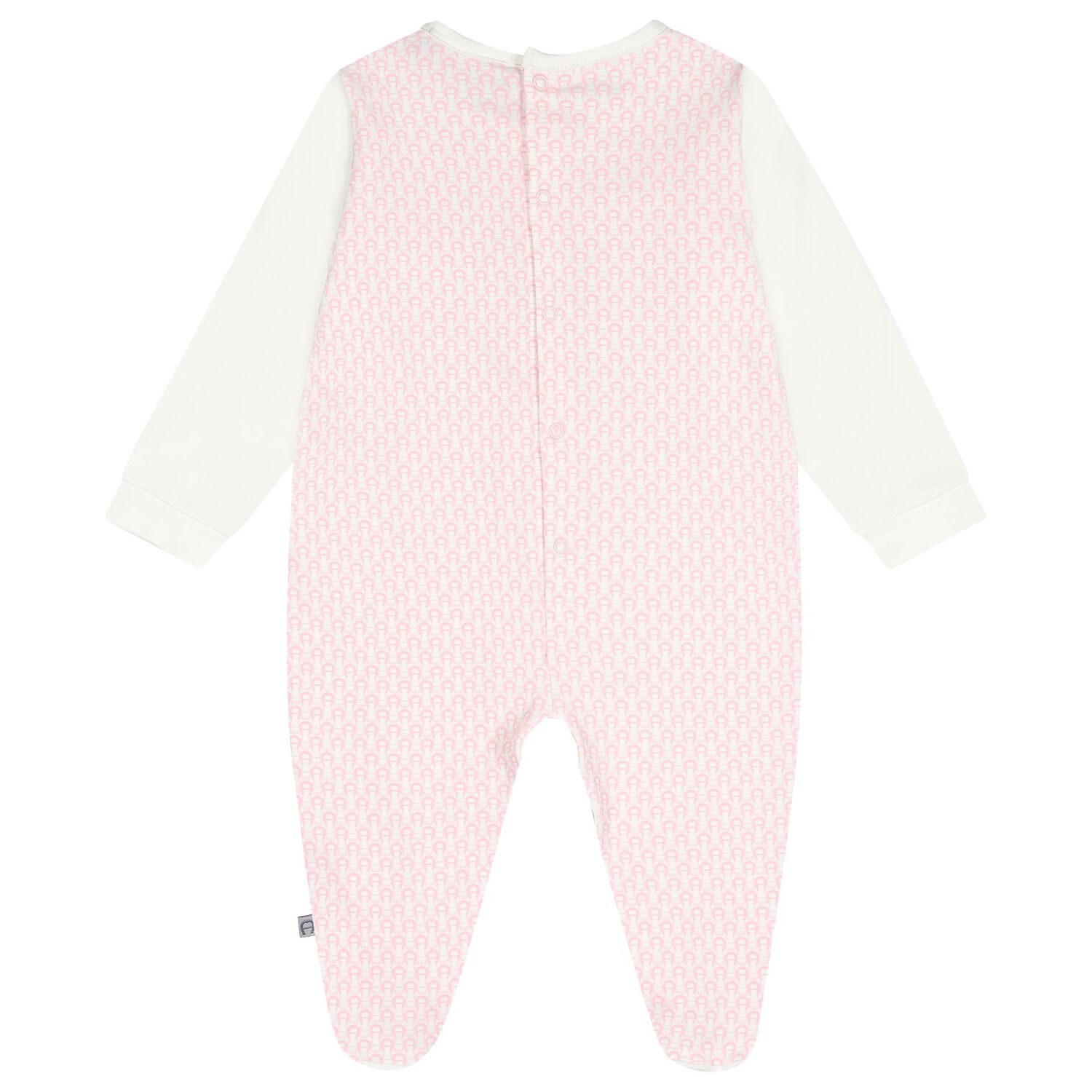 Baby Girls Ivory & Pink Teddy Bear Logo Babygrow, 3, hi-res