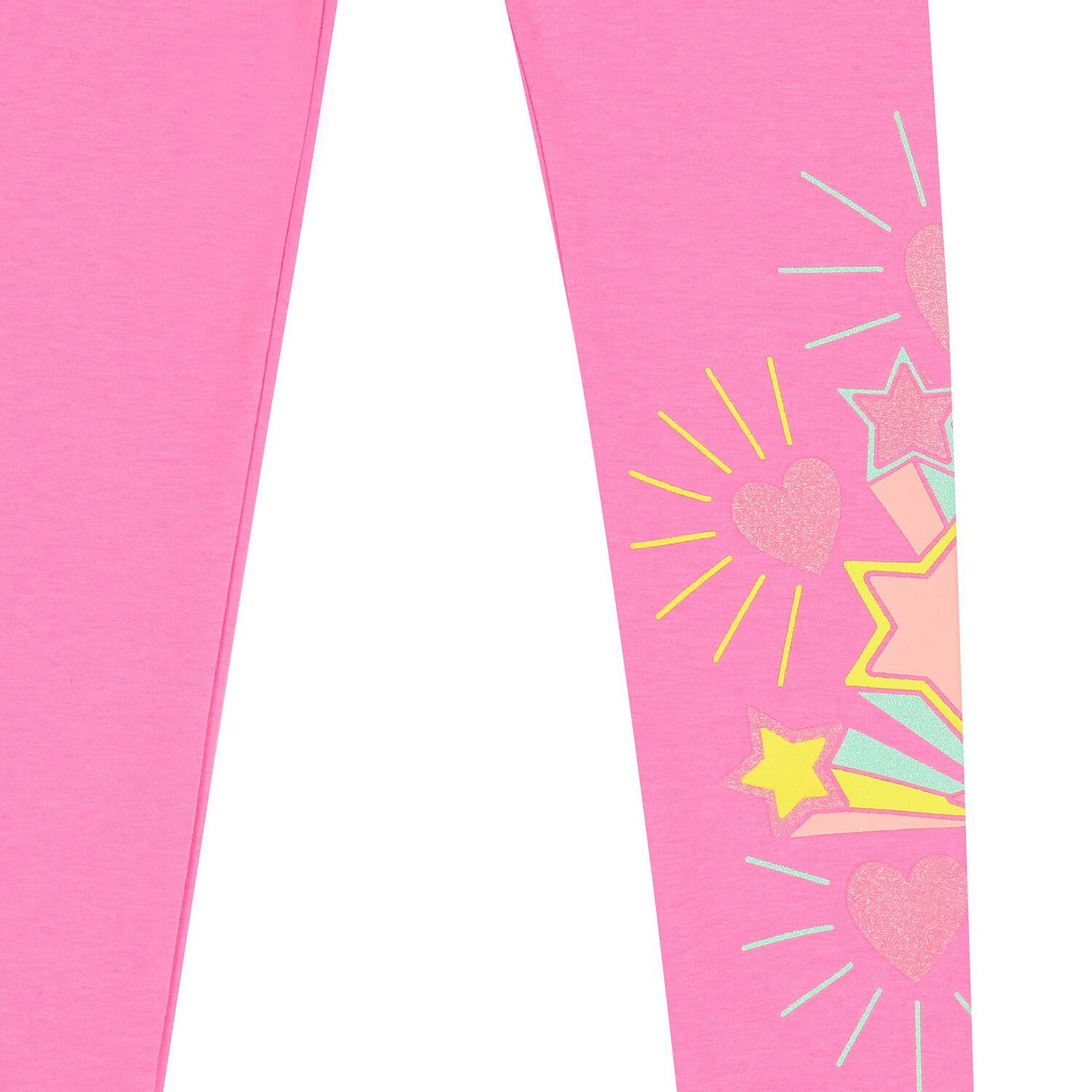 Girls Pink Stars & Hearts Leggings, 1, hi-res