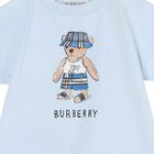 Baby Boys Blue Teddy Bear Logo Romper, 1, hi-res