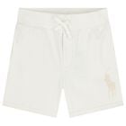 Boys White Logo Shorts, 1, hi-res