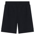 Younger Boys White & Navy Blue Shorts Set, 1, hi-res