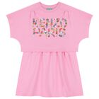 Girls Pink Logo Dress, 1, hi-res