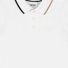 Younger Boys White Logo Polo Shirt, 2, hi-res