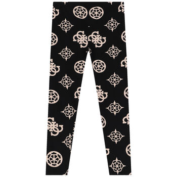 Girls Black Logo Leggings