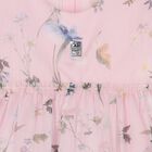 Girls Pink Floral Chiffon Tiered Dress, 1, hi-res