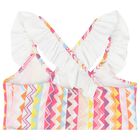 Girls Multi-Coloured Zigzag Bikini, 1, hi-res