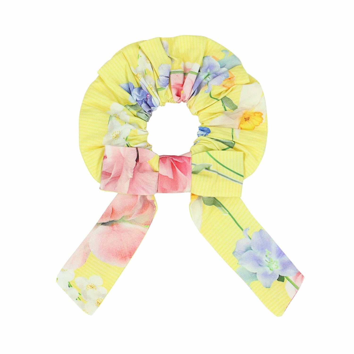 Girls Yellow Floral Scrunchie, 2, hi-res image number null