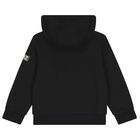 Boys Black Logo Hooded Top, 1, hi-res