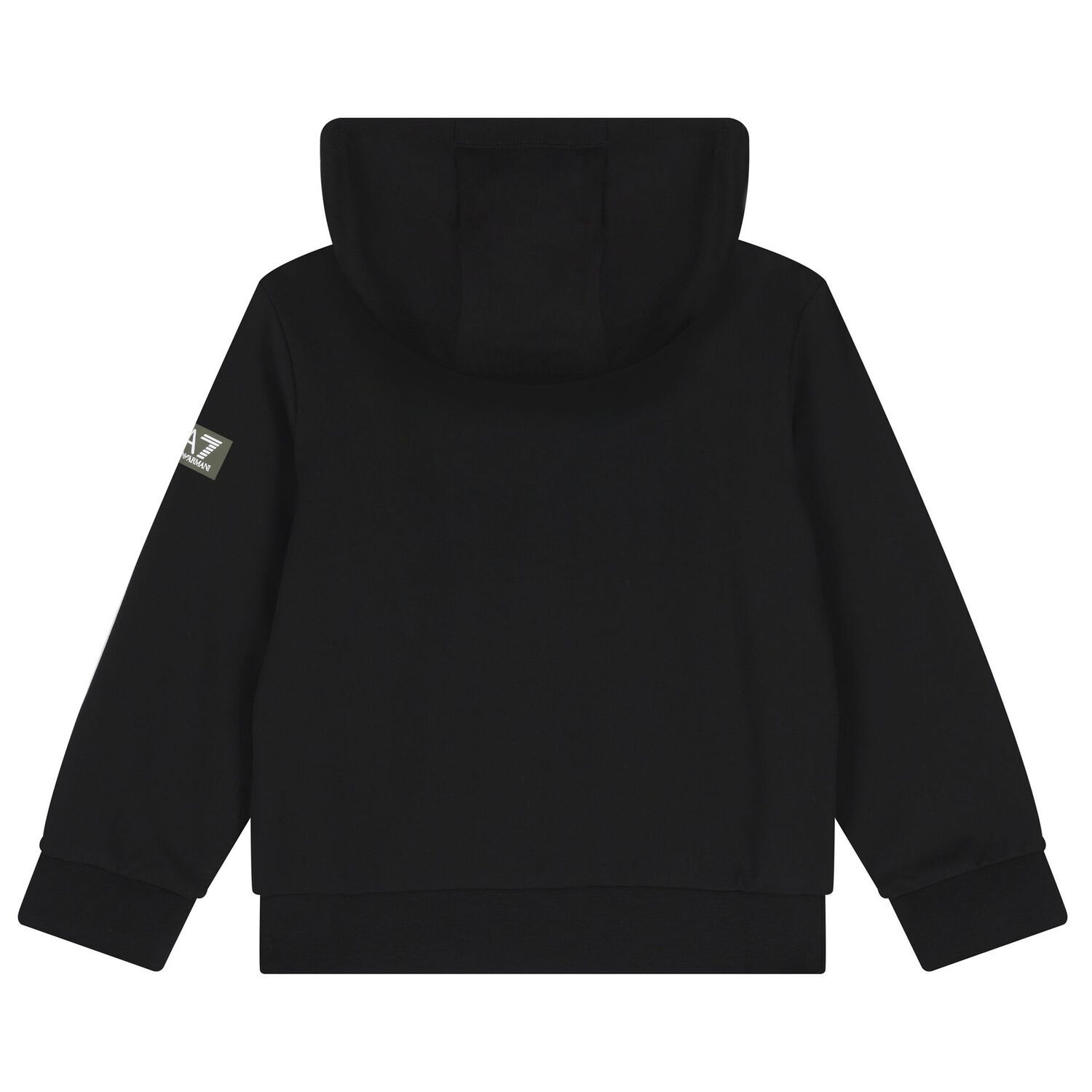 Boys Black Logo Hooded Top, 1, hi-res