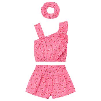 Girls Pink Crab Shorts Set