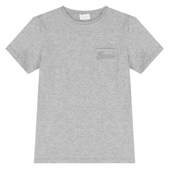 Grey Cotton Logo T-Shirt