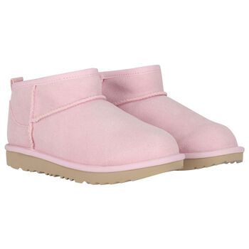 Girls Pink Classic Ultra Mini Suede Boots