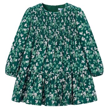 Girls Green Floral Dress