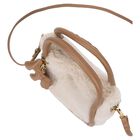 Girls Beige Faux Fur Handbag ( 13cm ), 1, hi-res