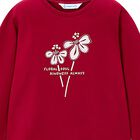 Girls Red Flower Long Sleeve Top, 3, hi-res