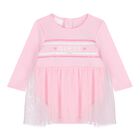 Baby Girls Pink Bodysuit Dress, 1, hi-res