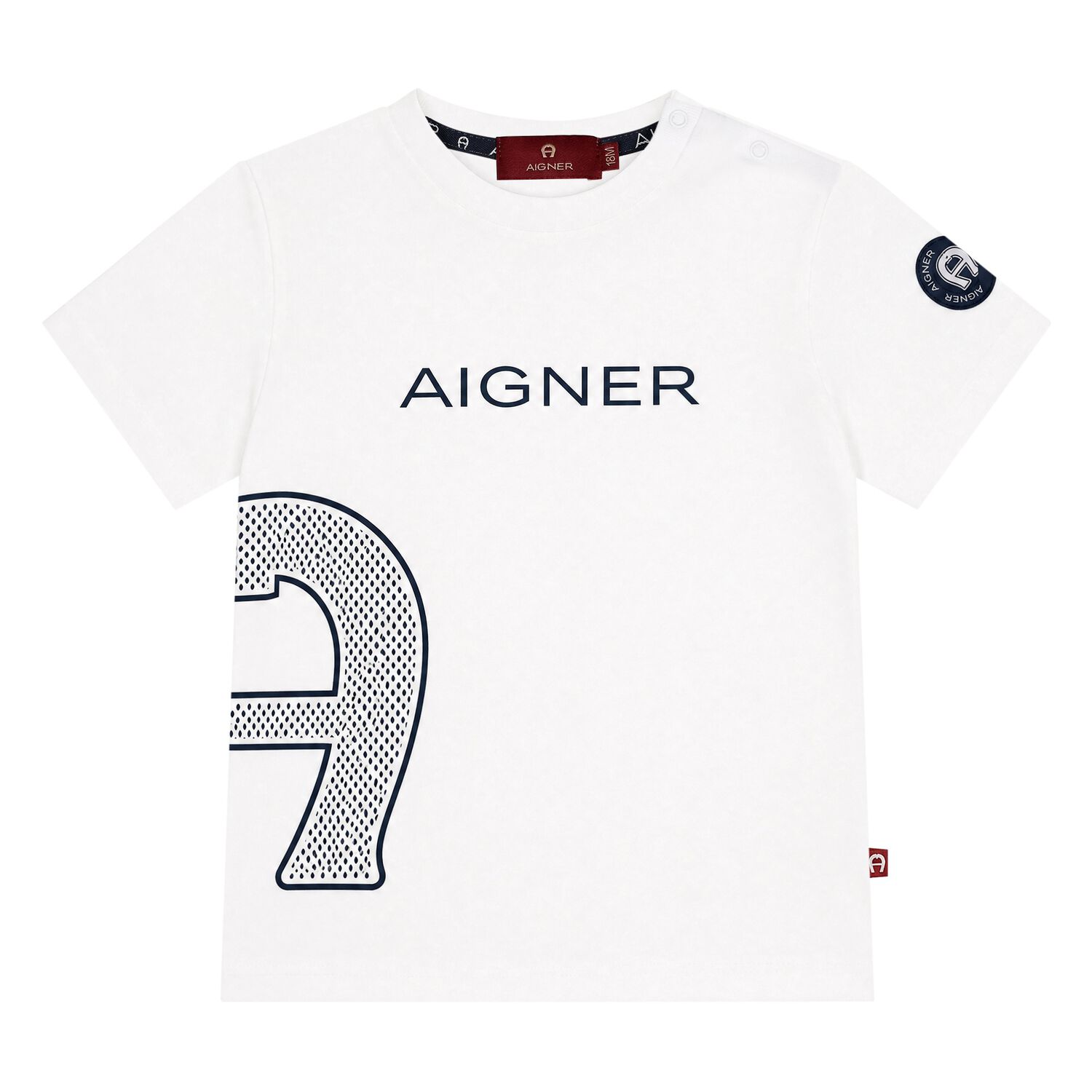 Younger Boys White Logo T-Shirt, 1, hi-res