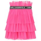 Girls Pink Logo Pleated Tutu Skirt, 2, hi-res