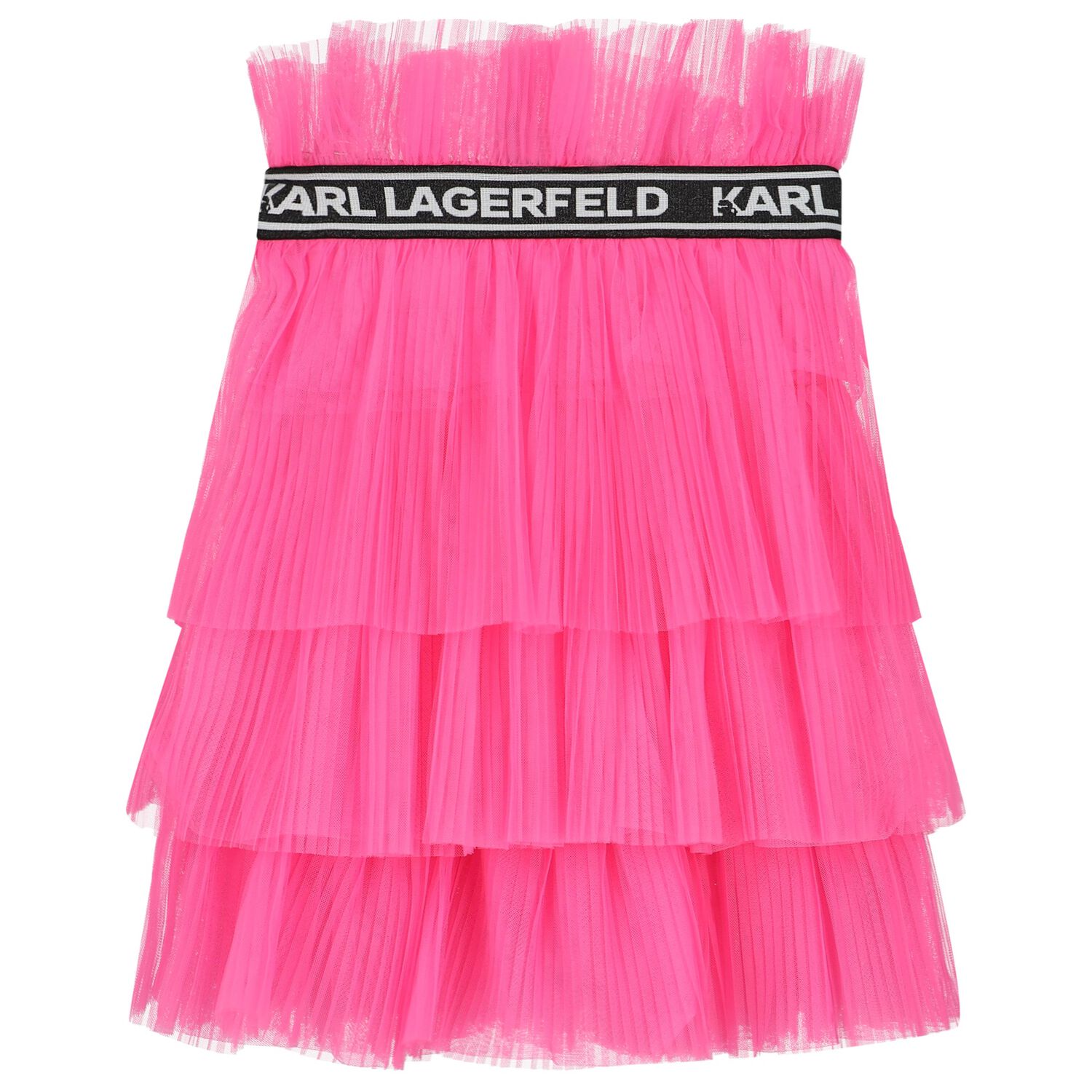 Girls Pink Logo Pleated Tutu Skirt, 2, hi-res image number null