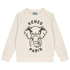 Boys Beige Elephant Logo Tracksuit, 1, hi-res