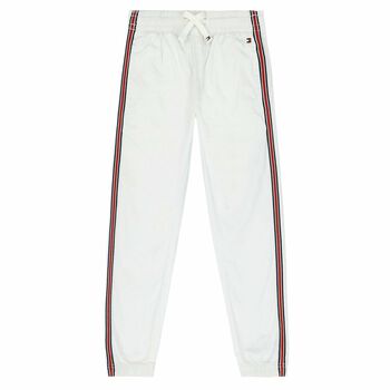 Boys White Cotton Trousers