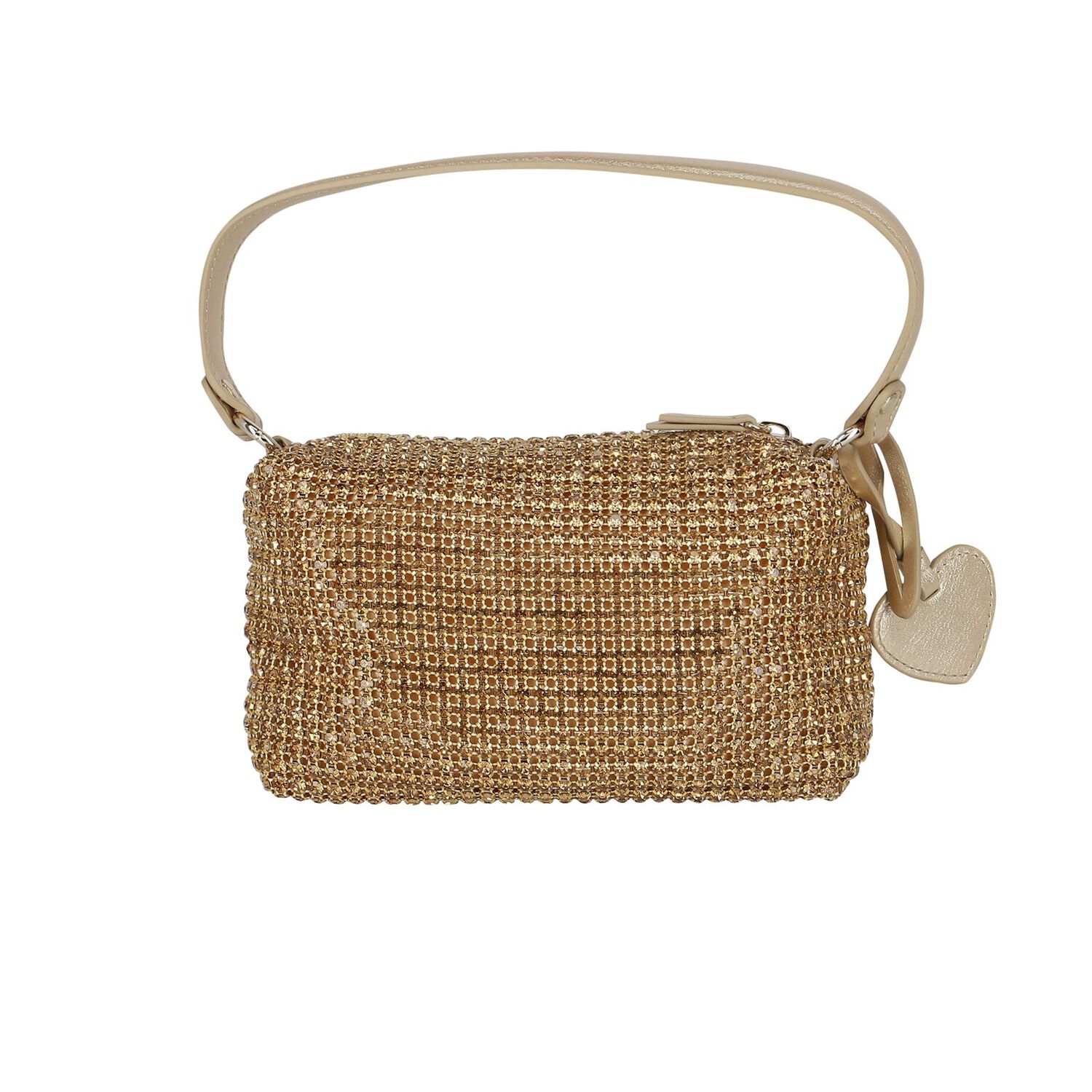 Girls Gold Rhinestone Logo Handbag, 1, hi-res