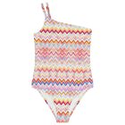 Girls Multi-Coloured Zig Zag Swimsuit, 2, hi-res