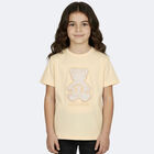 Girls Beige Faux Fur Teddy Bear Logo T-Shirt, 3, hi-res