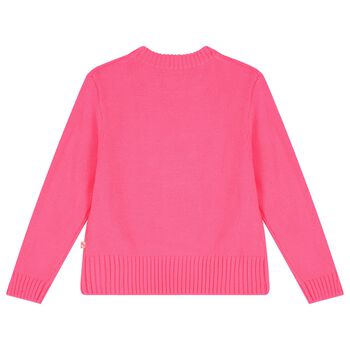 Girls Neon Pink Knitted Sweater
