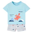 Younger Boys Blue & Ivory Shorts Set, 1, hi-res