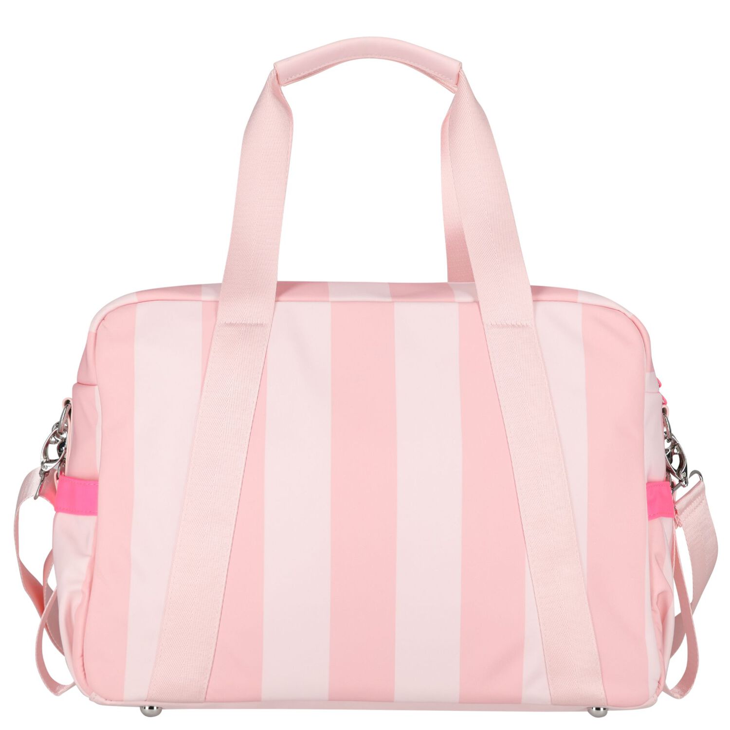 Pink Logo Striped Baby Changing Bag, 1, hi-res