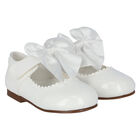 Girls White Bow Shoes, 2, hi-res